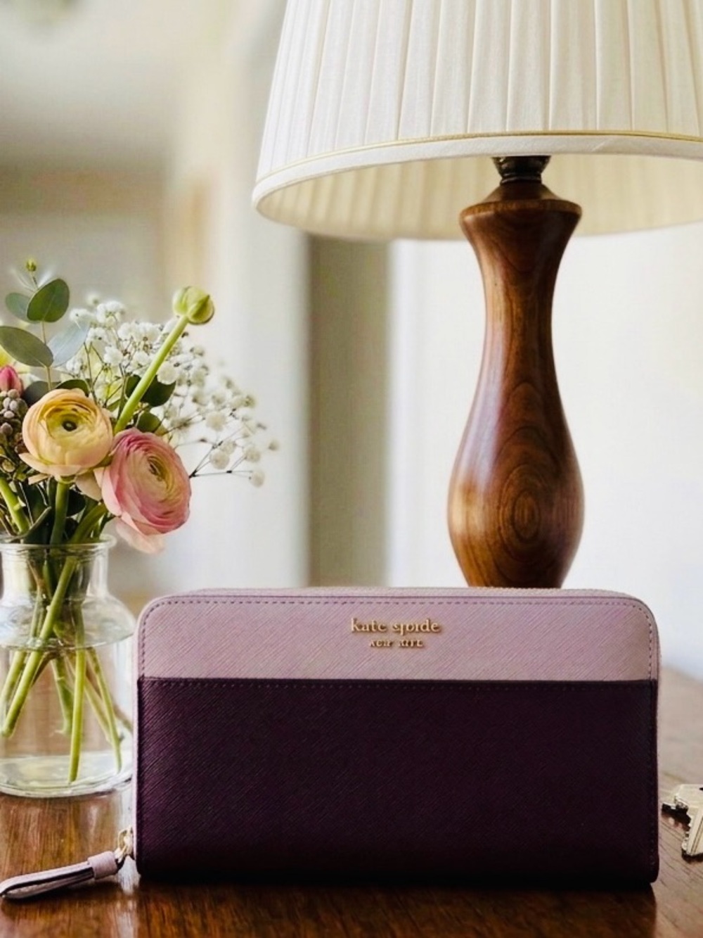 Kate Spade Staci Colorblock Large Continental Wallet Purple & Pink